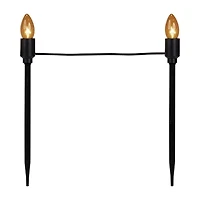 Set of 10 Orange C9 Bulb Halloween Pathway Markers - 8.75' Black Wire