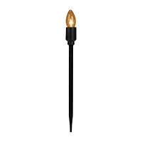Set of 10 Orange C9 Bulb Halloween Pathway Markers - 8.75' Black Wire
