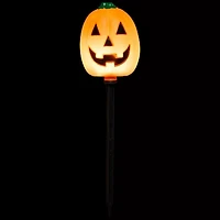 Set of 5 Jack-O-Lantern Shaped Halloween Pathway Markers - 3.75ft Black Wire