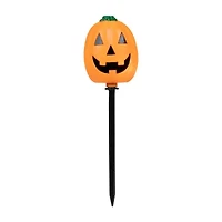 Set of 5 Jack-O-Lantern Shaped Halloween Pathway Markers - 3.75ft Black Wire