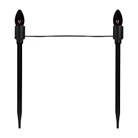 Set of 10 Purple C9 Bulb Halloween Pathway Markers - 8.75ft Black Wire