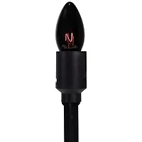 Set of 10 Purple C9 Bulb Halloween Pathway Markers - 8.75ft Black Wire