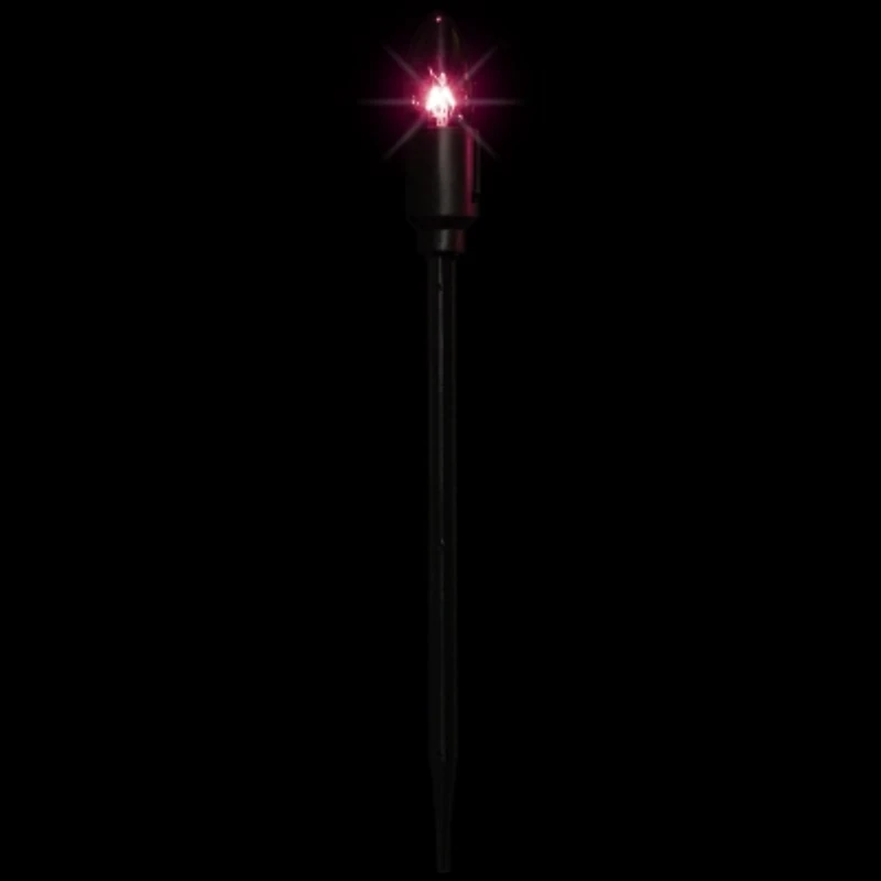 Set of 10 Purple C9 Bulb Halloween Pathway Markers - 8.75ft Black Wire