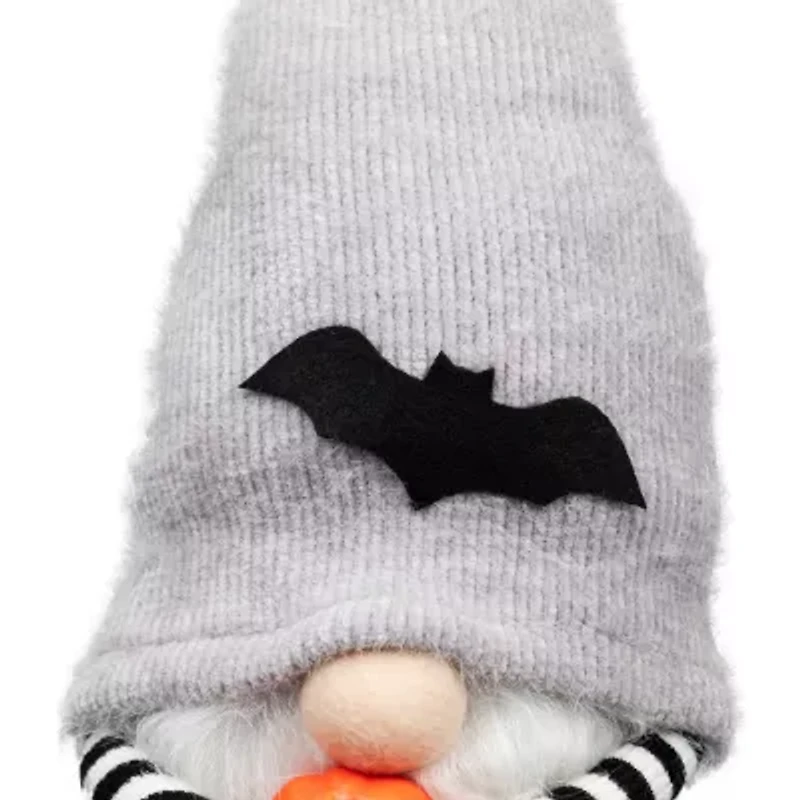8'' Halloween Bat Standing Gnome with Pumpkin