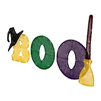 50'' LED Lighted Tinsel 'Boo' Outdoor Halloween Decoration