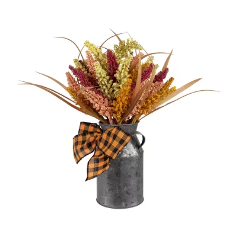 Northlight 18in Autumn Harvest Foliage In Canister Floral Arrangement