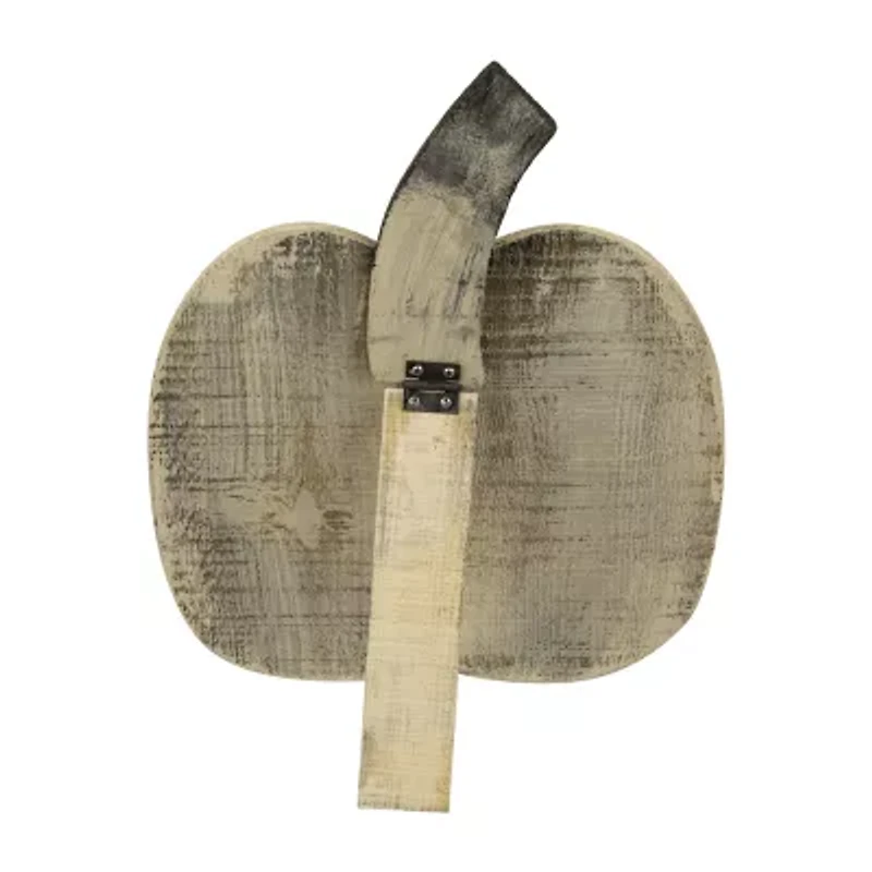 Northlight 14.5" Large Beige Wooden Autumn Pumpkin Thanksgiving Tabletop Decor