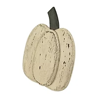Northlight 14.5" Large Beige Wooden Autumn Pumpkin Thanksgiving Tabletop Decor