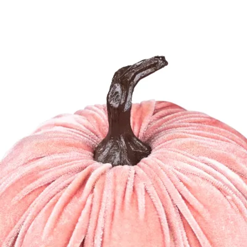 Northlight 6.25" Pink Velour Pumpkin Fall Harvest Thanksgiving Tabletop Decor
