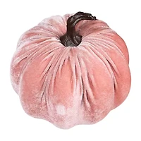 Northlight 6.25" Pink Velour Pumpkin Fall Harvest Thanksgiving Tabletop Decor