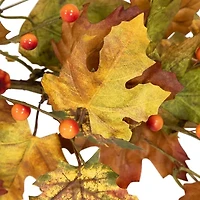 Northlight 5ft X 8in Maple Leaf And Berry Unlit Thanksgiving Indoor Garland
