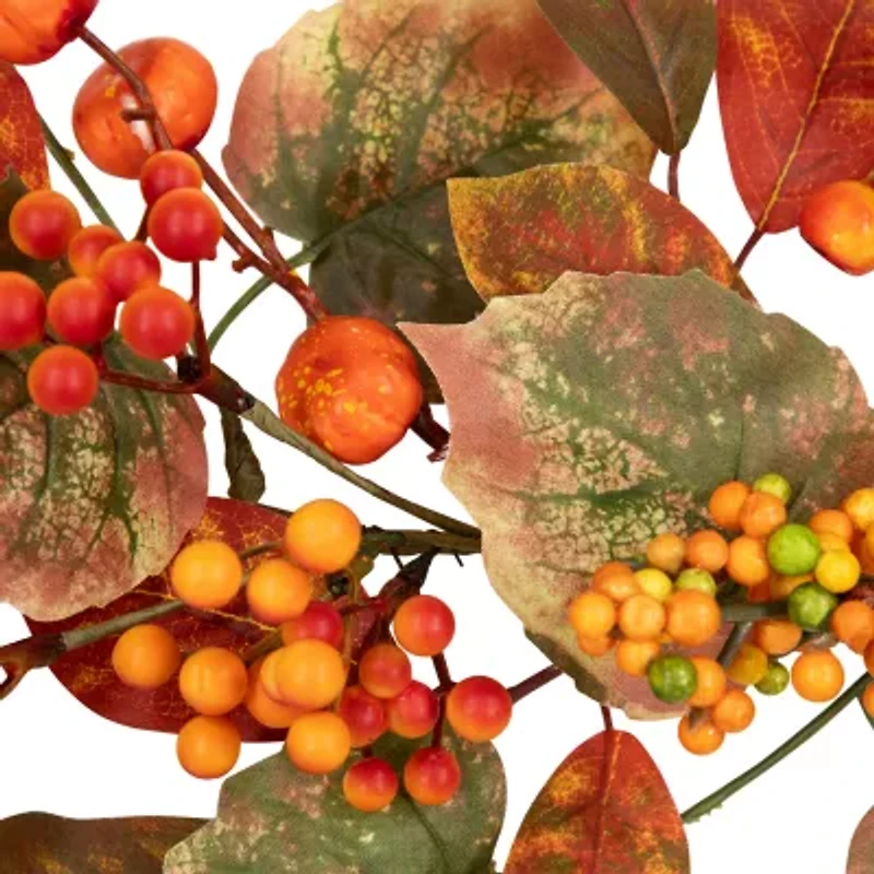 Northlight 5ft X 10in Pumpkin And Berry Unlit Thanksgiving Indoor Garland