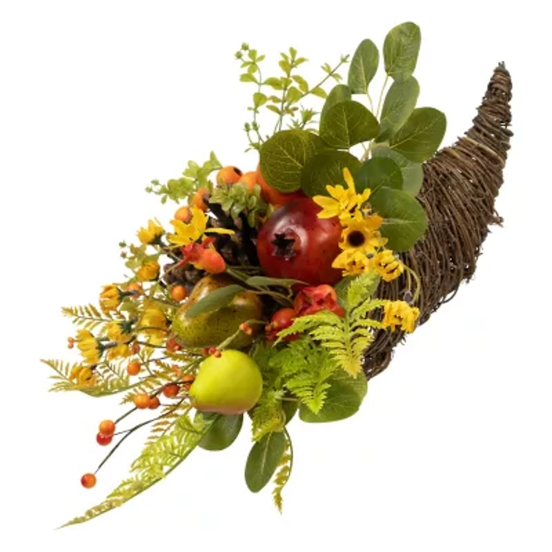 Northlight 20in Apples And Pears Cornucopia Thanksgiving Tabletop Decor
