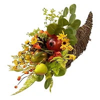 Northlight 20in Apples And Pears Cornucopia Thanksgiving Tabletop Decor