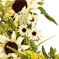 Northlight 24in Beige Sunflowers Wreath