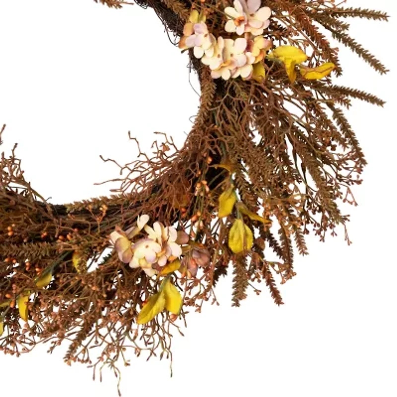 Northlight 32in Brown Fall Grass Unlit Wreath