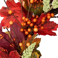 Northlight 2oin Leaves And Berries Unlit Wreath