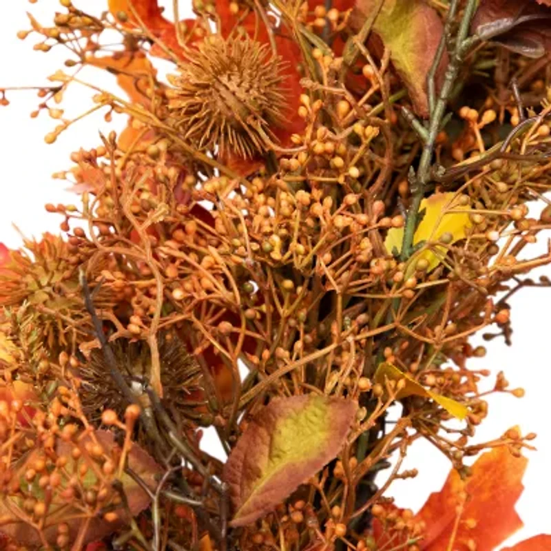 Northlight 24in Maple Leaf And Berry Unlit Wreath