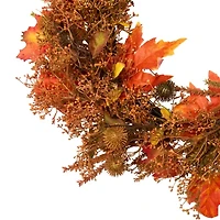 Northlight 24in Maple Leaf And Berry Unlit Wreath