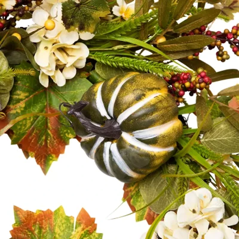 Northlight 24in Pumpkin Berry Twig Unlit Wreath