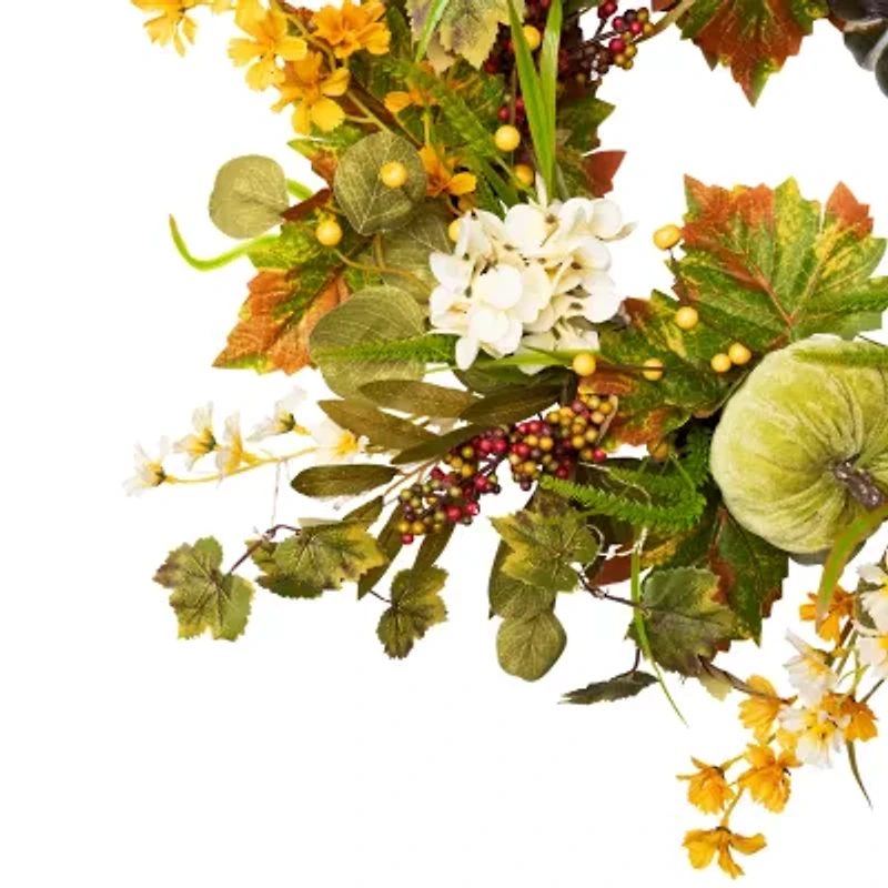 Northlight 24in Pumpkin Berry Twig Unlit Wreath