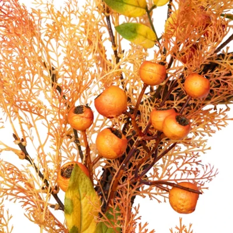 Northlight 24in Yellow And Orange Berry Unlit Wreath
