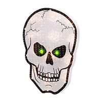 Northlight 12in Lighted Holographic Skull Silhouette Decorative Lantern