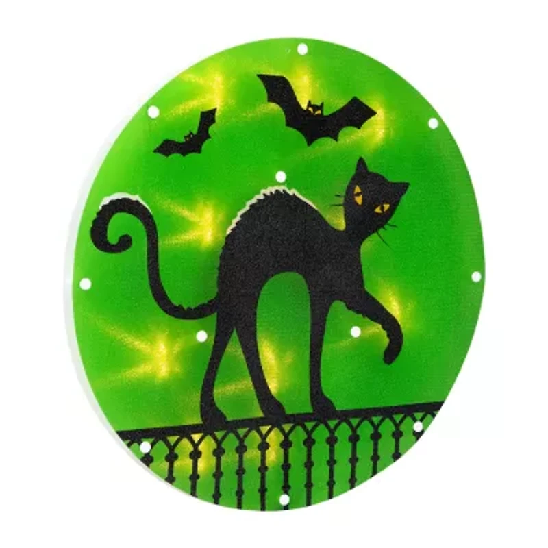 Northlight 13.75in Lighted Black Cat Silhouette Decorative Lantern