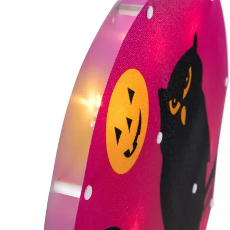 Northlight 13.75in Lighted Black Owl Silhouette Decorative Lantern