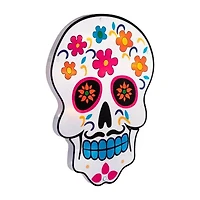 Northlight 15in Lighted Day Of The Dead Sugar Skull Decorative Lantern