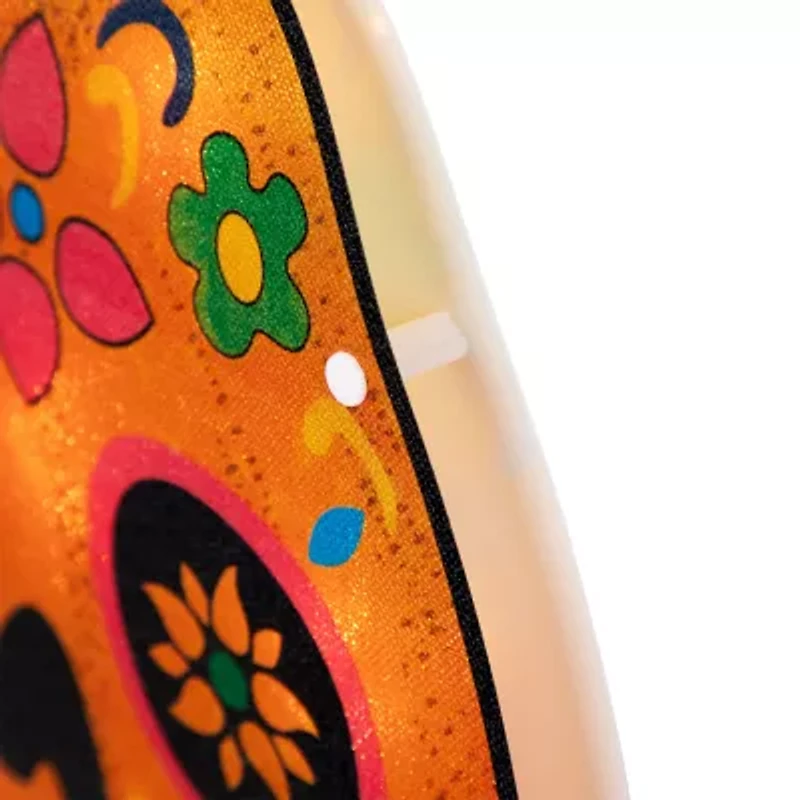 Northlight 15in Lighted Sugar Skull Pumpkin Decorative Lantern