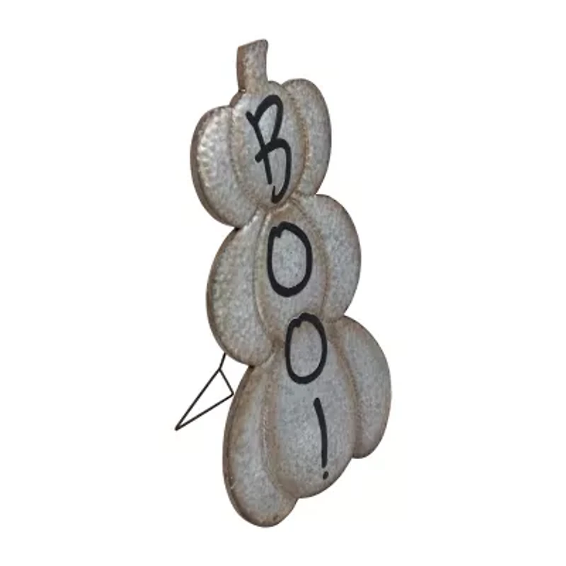 Northlight 28in Boo! Metal Pumpkin Halloween Yard Art