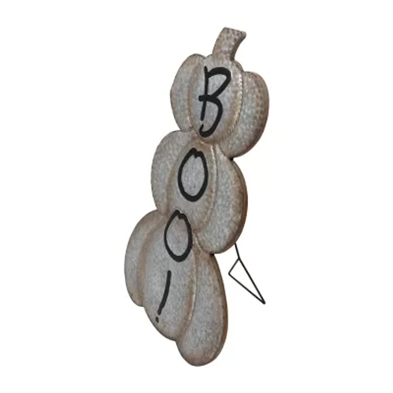 Northlight 28in Boo! Metal Pumpkin Halloween Yard Art