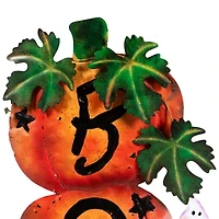 Northlight 33in Orange And Black Stacked Pumpkins Halloween Yard Art