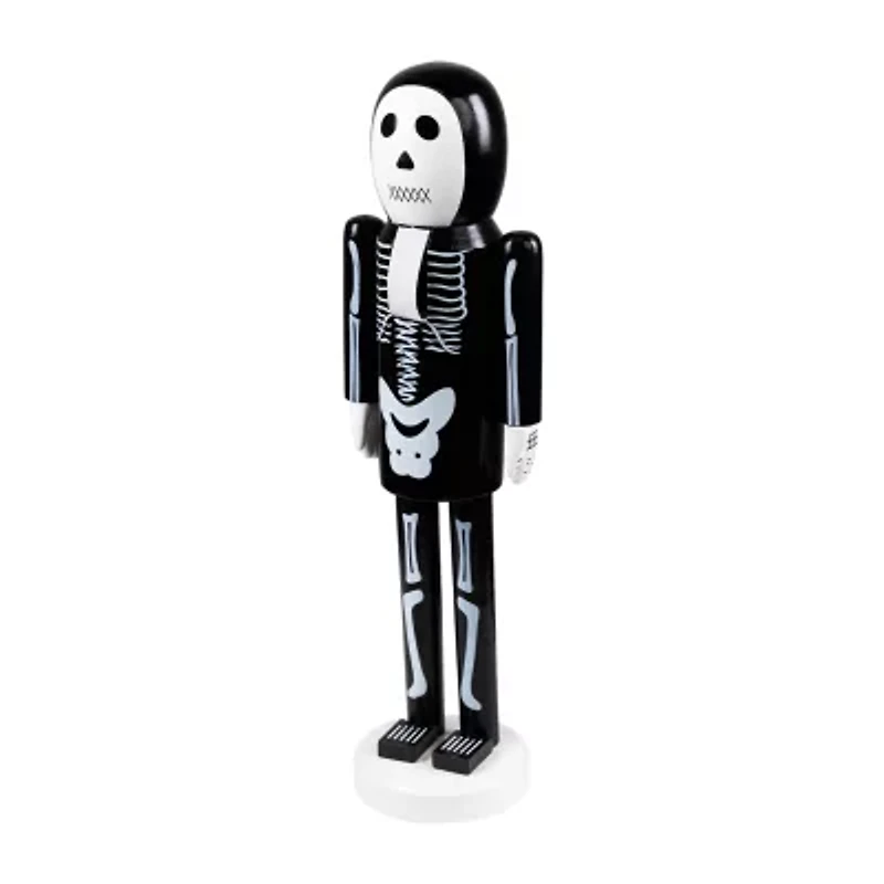 Northlight 14in Black And White Skeleton Wood Nutcracker