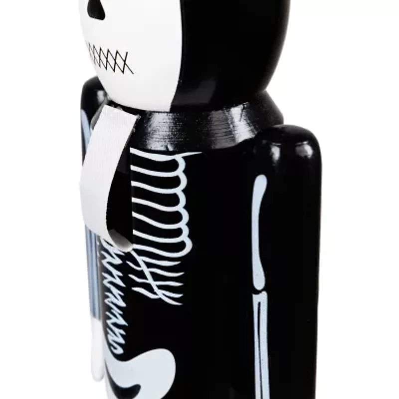 Northlight 14in Black And White Skeleton Wood Nutcracker