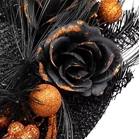 Northlight 16in Black Witch'S Hat With Roses Halloween Tabletop Decor