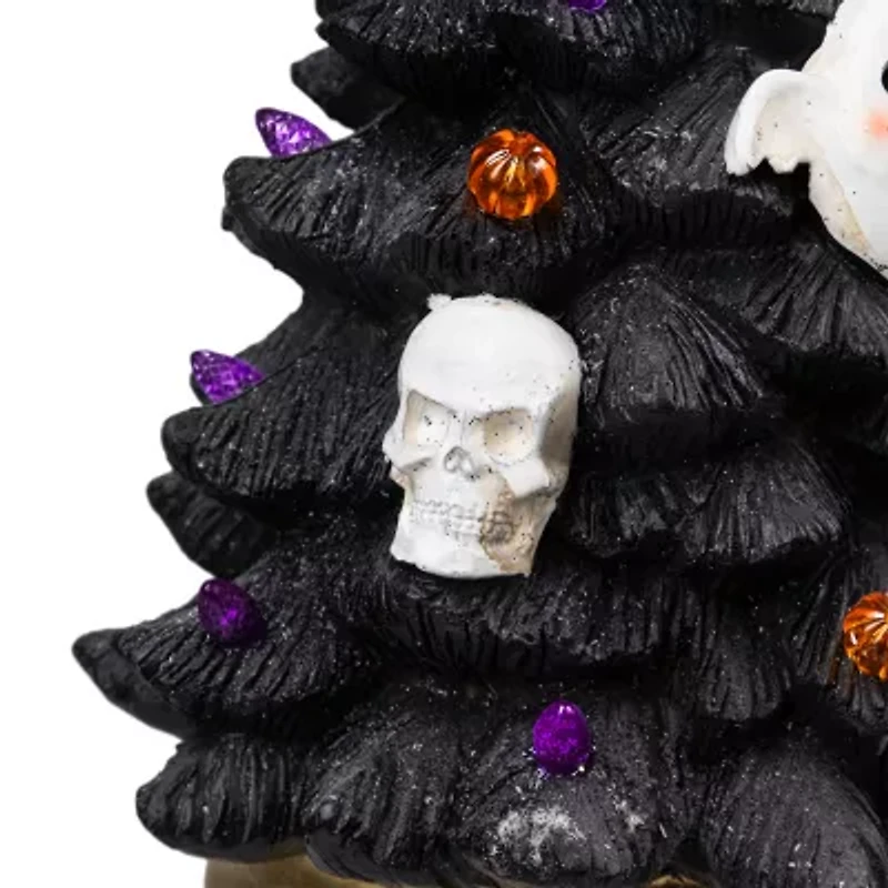 Northlight 12in Black Led Skull And Ghost Artificial Tree