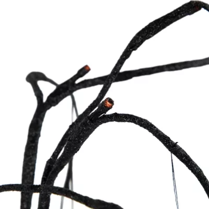 Northlight 24in Led Black Glittered Willow Artificial Tree
