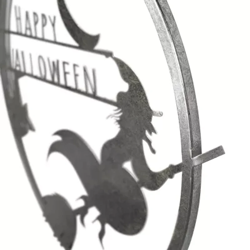 Northlight 17in Silver Flying Witch Wall Sign