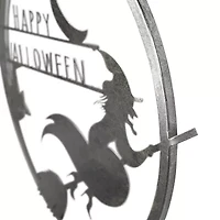 Northlight 17in Silver Flying Witch Wall Sign