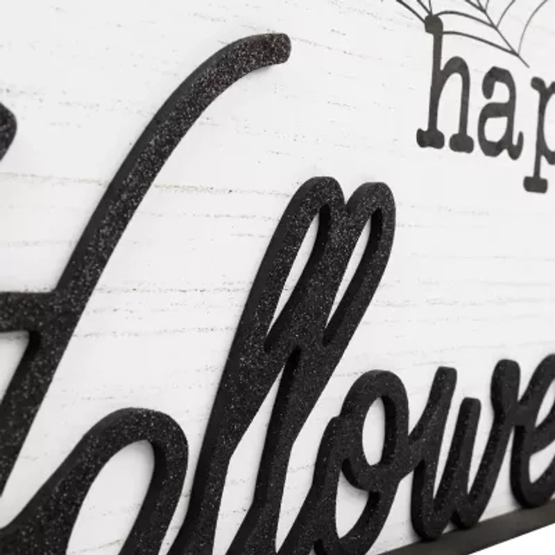Northlight 23.5in Happy Halloween Spider Web Wall Sign