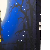 Northlight Fiber Optic Led Witch In Moon Canvas Art