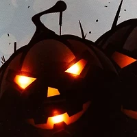 Northlight Led Jack-O-Lanterns And Bats Canvas Art