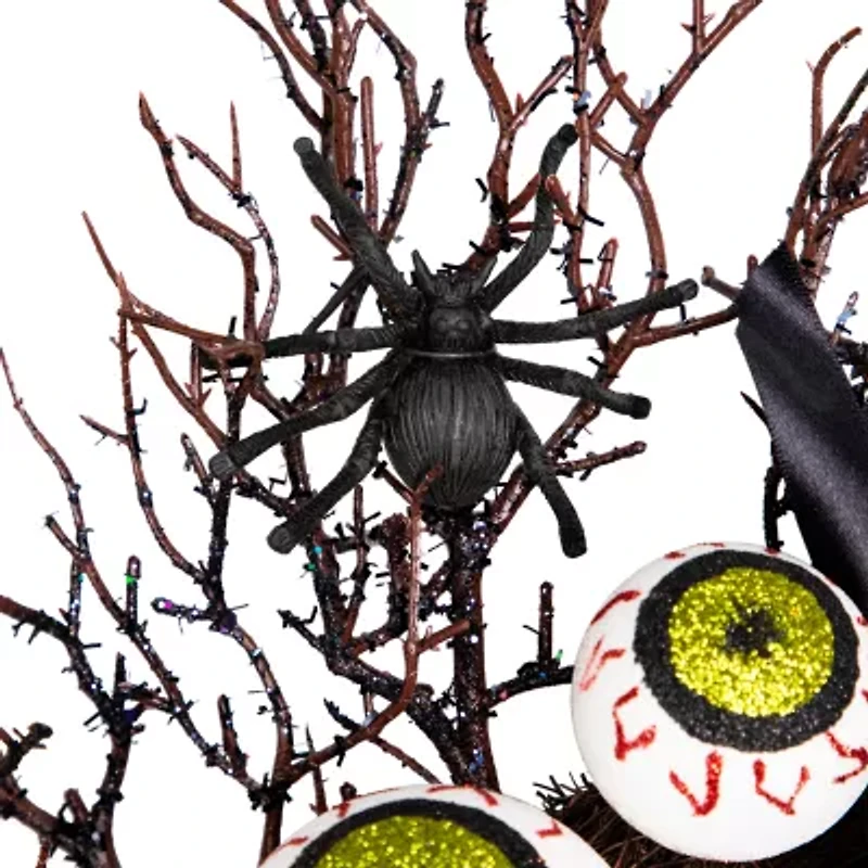 Northlight 24in Eyeballs And Spiders Twig Wreath