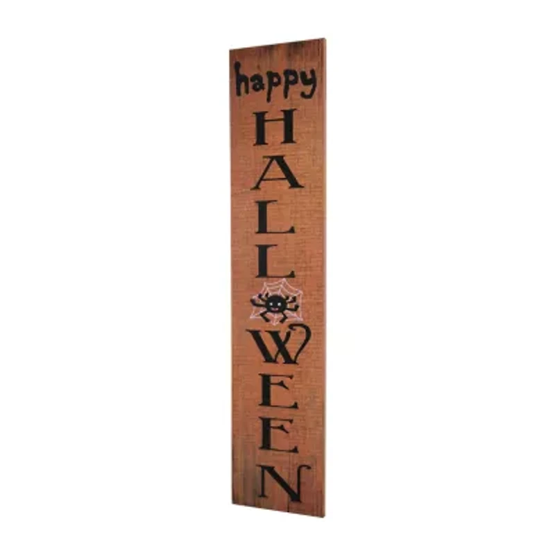 Northlight Orange Happy Halloween With Spider Halloween Porch Sign