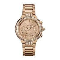 Caravelle New York® Womens Crystal-Accent Rose-Tone Stainless Steel Watch 44L180