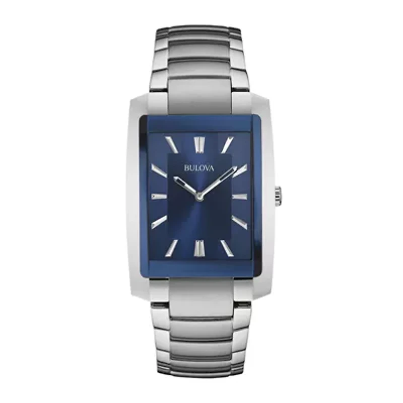 Bulova Classic Mens Silver Tone Stainless Steel Bracelet Watch 96a169
