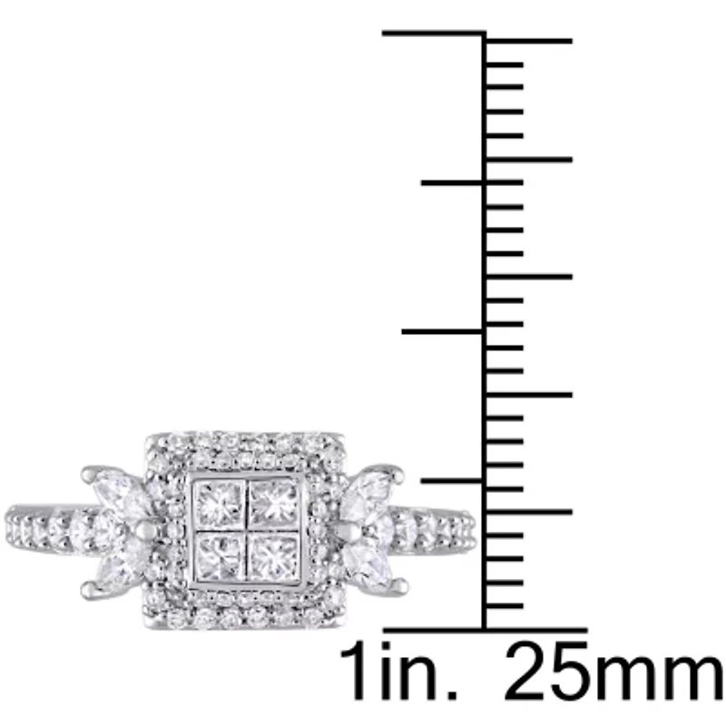 Womens 1 CT. T.W. Natural White Diamond 14K Gold Engagement Ring