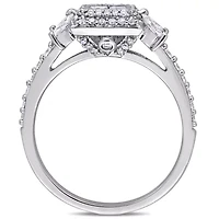 Womens 1 CT. T.W. Natural White Diamond 14K Gold Engagement Ring